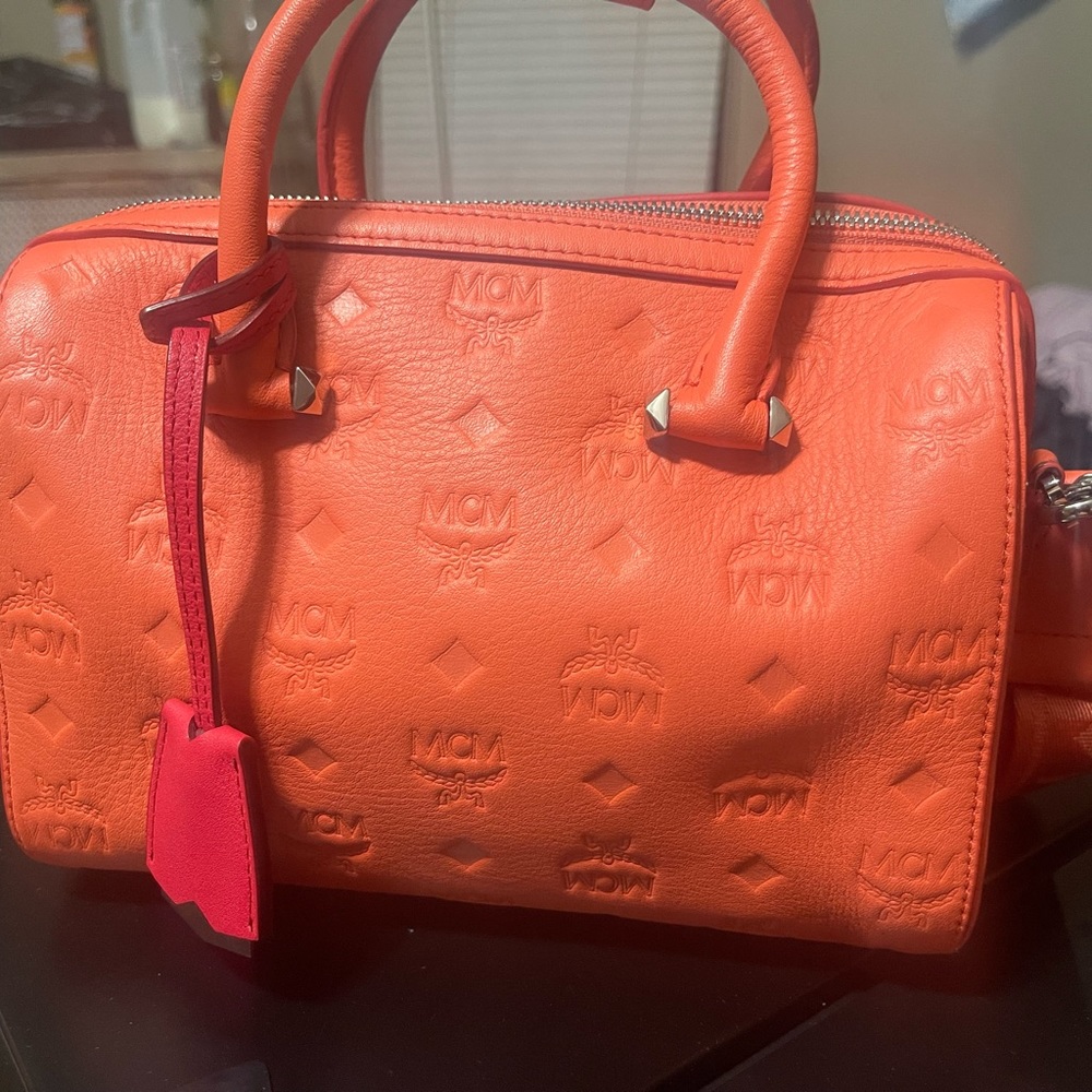 Brand new hot coral mcm crossbody